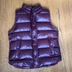 J. Crew Maroon Puffer Down Vest